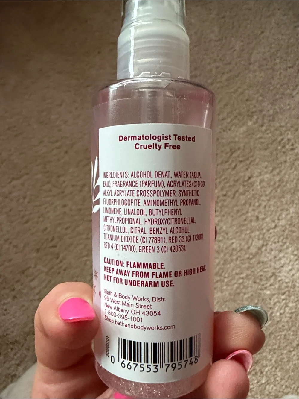 Bath & Body Works Winterberry Wonder Diamond Shimmer Mist - Pink Brand New